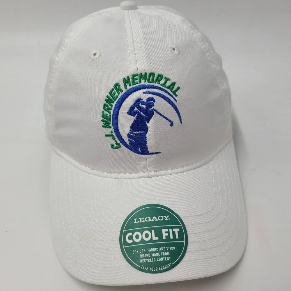 CJ Werner Memorial Golf Tournament Hat Adjustable Legacy White‎ Casual Logo Men